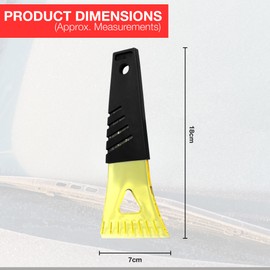 4 Ice Scrapers 18cm 7 Inch - Multi Coloured, For Deep Solid Ice, Snow and Frost Removal, Rubber Grip, Car, SUV, Truck, Windscreen and Windows, Conveniently Small, Compact, Winter Accessory, Essentials