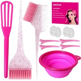 12 pcs Hair Dye Kit Professional Salon Tools with Hair Dye Brush and Bowl | Hair Bleach Kit,Dye Clips Gloves Ear Covers,for Hairstylist and Women Hair