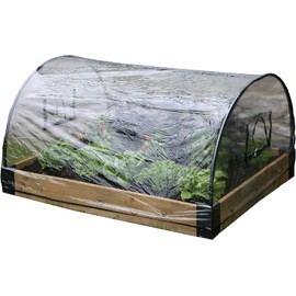 Haxnicks Raised Bed Weather Protection Poly Cover | Warms Soil | Protects Tender Plants | Mini Greenhouse | White, 1.2m x 1m x 50 cm | Bed010103