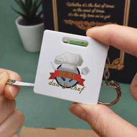 Azeeda 'Best Dad & Chef' Keyring Tape Measure/Spirit Level Tool (KM00040524)