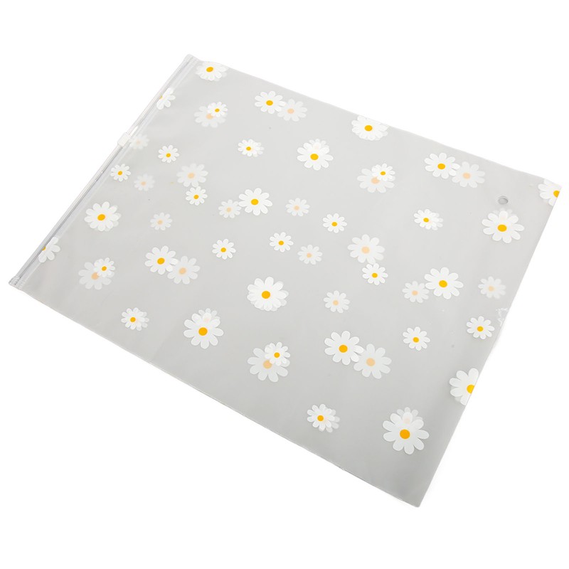 30PCS Frosted Slide Zip Plastic Bags Daisy Pattern Reusable Lightweight