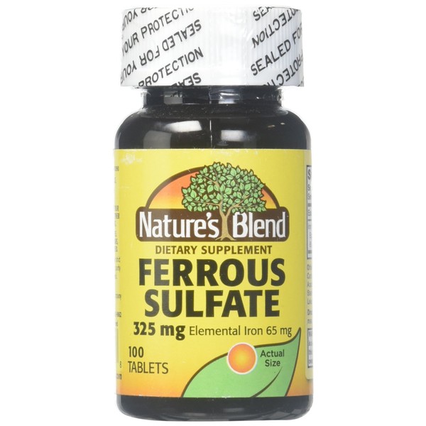 Nature's Blend Ferrous Sulfate 325mg BPK, Assorted, 100 Count