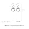 925 Sterling Silver Bead with Long Line Bar Dangle Earrings