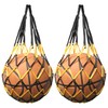 SJZBIN Bolsa de malla de una sola bola, 2 unidades, bolsa de almacenamiento de malla para balones de baloncesto, soporte de fútbol individual, color negro y amarillo