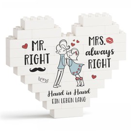 Wedding Gifts for Newlyweds, Mr and Mrs Wedding Anniversary Gift - Puzzle Decoration, Loving Engagement Gift for Both, Romantic Couple Anniversary Gifts for Newlyweds