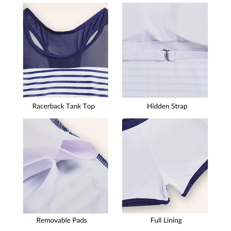 Yonique Tankini Trajes de baño para mujer con pantalones cortos,