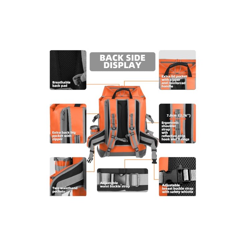 MORXPLOR Mochila impermeable, resistente al agua, 35 L/55 L, cierre