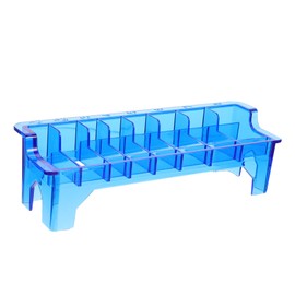 Healeved Transparent Blue Hair Clipper Guide Comb Organizer Box Compact Portable Hair Tools Storage Container for Salon and Household Plastic Hairdressing Tool Holder