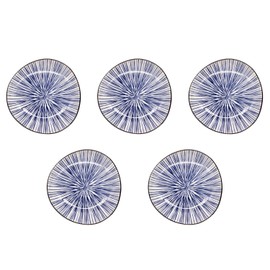 Ichikyu Mino Pottery Small Plate, Diameter Approx. 4.7 inches (12 cm), Set of 5, Small Tokusa, Made in Japan