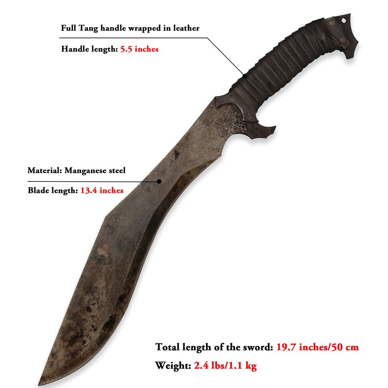 SV 0185 Handmade cast Manganese Steel 52HRC Machete with Sharp