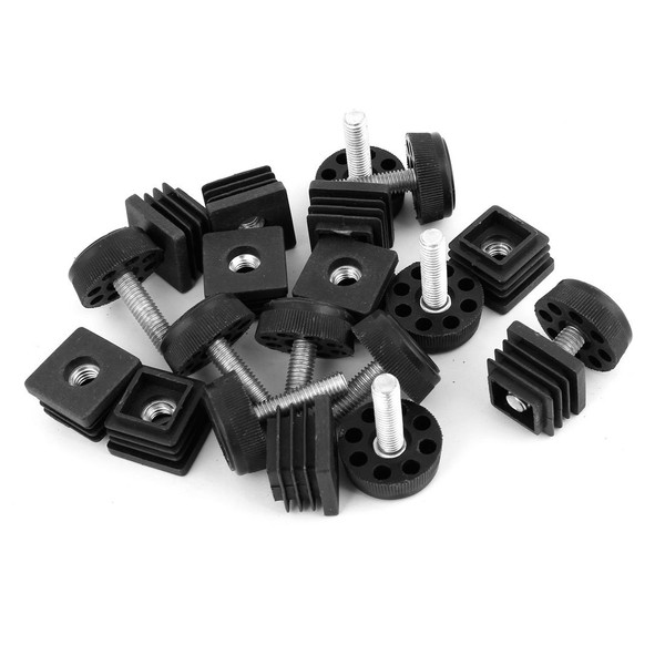 Uxcell Square Tube Insert Kit 30 mm Base Dia Leveling
