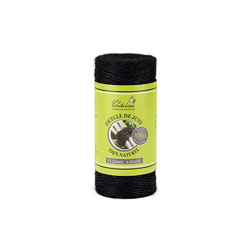 2mm±160m Black Jute Twine Rope for Wrapping Crafts Decoration Garden