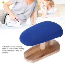 Tabletop Ironing Board, Portable Small Ironing Board with Heat Resistant Cover & Wood Leg, Space Saving Rounded Mini Ironing Board for Home, Travel, Sewing, Craft Room (