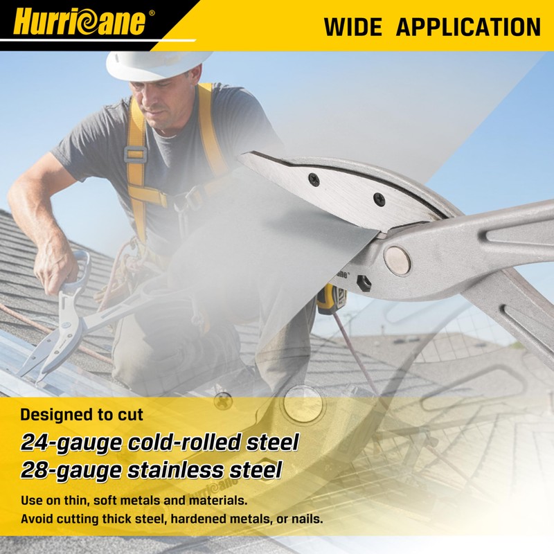 HURRICANE 12 Inch Aluminum Tin Snips with Replaceable Blades. Lightweight