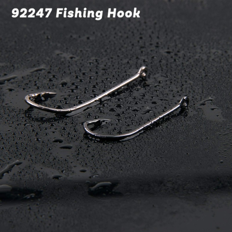 130pcs Baitholder Fishing Hooks Set Carbon Steel Black Barbed Baitholder
