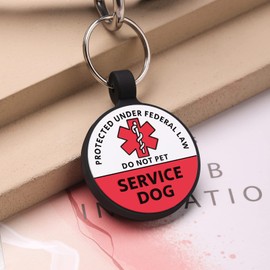 MYLUCKYTAG Silicone QR Code Service Dog Tag - Pet Online Profile - Scan QR Receive Instant Pet Location Alert Email