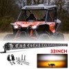 BraveWAY Roof 32" Slim LED Light Bar Dual Color W/Amber