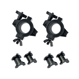 Pack of 2 stage lighting clamps, O-clamp, suitable for 3 pipe diameters 25 mm, 36 mm, 48 mm, 20 kg load capacity (black)