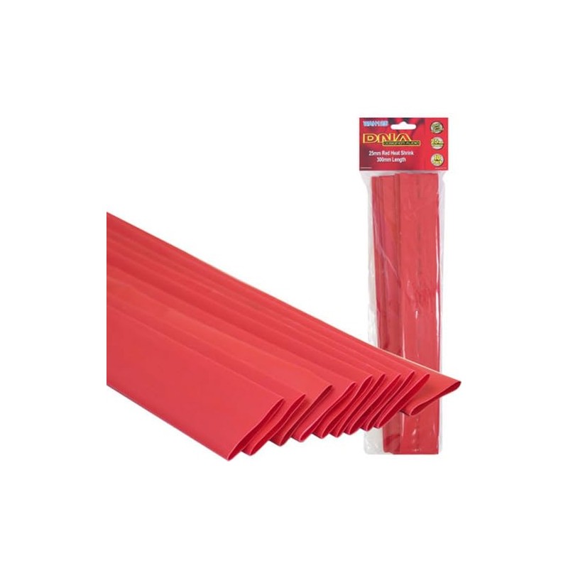 DNA Heat Shrink Tubing Red 25mm x 300mm Long -