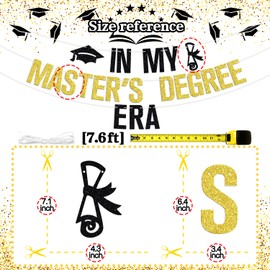 Congrats Master's Degree Era Banner, Mastered It/Happy Master's Degree, 2025 MBA MSW Graduation Party Decorations Supplies