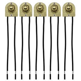 Creative Hobbies® 5 Pack of Metal Push Button On/Off Switches, Single Circuit, 3A-120V, Metal Bushing with 6 Inch Wire Leads Stripped Ends
