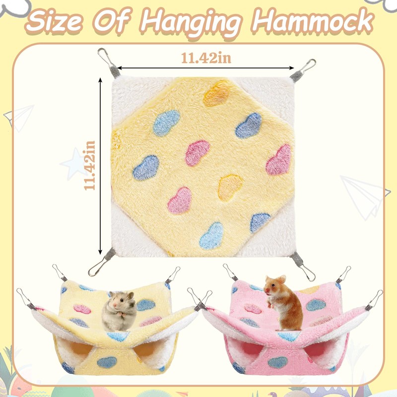 Fuzzivator 2 Pcs of Rat Hammocks Small Animal Hammock Rat