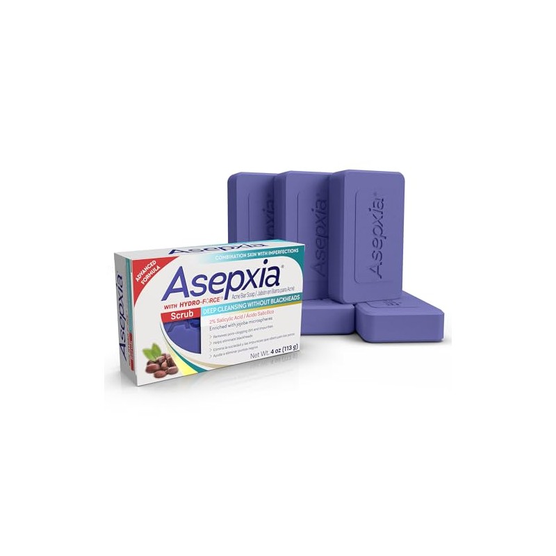 Asepxia Acne Treatment Scrub Cleansing Bar Soap | Removes pore-clogging