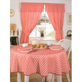 Emma Barclay Molly - Gingham Pencil Pleat Curtains With Pelmet Header in Red - Width 46 x Drop 42" (116 x 107cm)