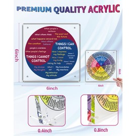 2 Pieces Acrylic Feelings Wheel & Needs Wheels Emotions Wheel Mental Health Tool for Home/Office/School Education Supplies School Classroom Decor