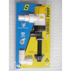 Seachoice LIVEWELL BAITWELL PUMP 800 GPH 19463 FOR 3/4" HOSE 12V  BOAT FISH BOX SHRIMP