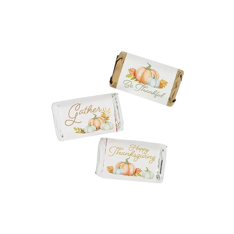 Fun Express Fall Harvest Mini Candy Bar Sticker Labels -