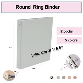 Fei Bi 2 Pack 3 Ring Pocket Fashionable Color Binder 1-inch, Suitable for Letter Size (11 "x 8.5"), Beautiful and Cute Binder Suitable for School and Office Supplies, Green Color