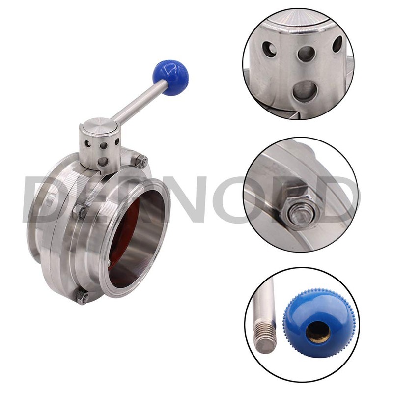 DERNORD Sanitary Butterfly Valve with Pull Handle Stainless Steel 304