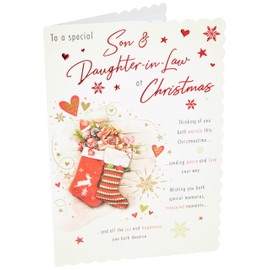Traditional Christmas Card Son & Daughter in Law - 9 x 6 inches - Piccadilly Greetings