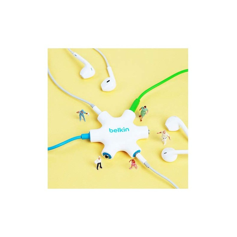 【VGP 2022受賞】 Belkin マルチイヤホンスプリッター イヤホン分配・分岐 RockStar ライトグリーン F8Z274btGRN