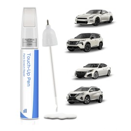 NISSAN Compatible Touch Up Pen, Pearl White, 3-Layer Coat (QAB), Car Repair Pen, White, Scratch Repair, Pearl Color