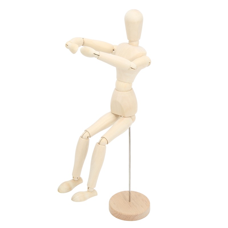 16in Wooden Mannequin Mini Flexible Rotating Sketch Drawing Wooden Figures