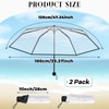 Fabbay 2 Pcs Clear Umbrella Transparent Portable Umbrella Compact Foldable