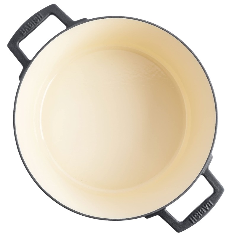 Babish 6-Quart Round Enamel Cast Iron Dutch Oven with Lid