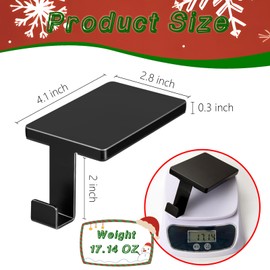 ARCHCRTC Christmas Stocking Holder Metal Fireplace Stocking Hangers Mantel Christmas Stocking Hanging Hooks Heavy Duty Stocking Hangers Weighted Stocking Holder Bases for Xmas Party Decor(2,Black)