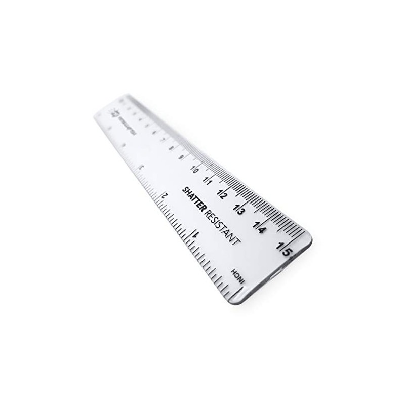 6 Inch / 15cm Transparent Rulers - Shatter Resistant -