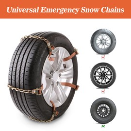 Snow Chains, 225-295mm Universal Tire Chains for Car, SUV, RV, Pickup Trucks, Adjustable Emergency Anti-Skid Thickening Tire Traction Chain (10 Packs)