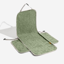 FUNNY FUZZY Chenille Dog Car Seat Cover for Pets, Waterproof Striped Pet Car Seat Protector for Dogs with Nonslip Bottom, Scratchproof Dog Seat Cover for Car, Truck and SUV (One Seat, 18''W x 39''L)