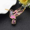 DOWAY Enamel Alloy Rhinestone Cartoon Hummingbird Bird Brooches Pin Jewelry