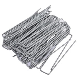munirater 200 Pack Weed Staples Galvanized Garden Staples 6in 1in 3mm Landscape Ground Nails Special Supporting Pile for Artificial Turf