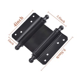 TamBee 4inch Double Action Hinge Saloon Door Hinges Swinging Door Hinge Heavy Duty Self Closing Black Steel Hinges with Screws