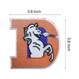 3.9"x 3.9" Sports Embroidered Patch Hot Iron - Logo Football Broncos Fans D - Vest Jacket Jeans Hoodie Backpack Patcha Hot Iron On/sew on Patch - Hat Backpacks Decorations or Clothes Accessories