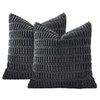 JOTOM Set of 2 Corduroy Soft Striped Cushion Covers 45x45