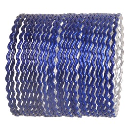 NEW! Touchstone Indian Bollywood Handcrafted Attractive Zigzag Pattern Vibrant Blue Color Wrist Enhancer Elegant Designer Jewelry Bracelets Bangle. Set Of 24 For Women.