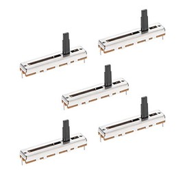 sourcing map Fader Variable Resistors Mixer Potentiometer Straight Sliding B100K Ohm Linear Potentiometer for Dimming 45 mm Pack of 5